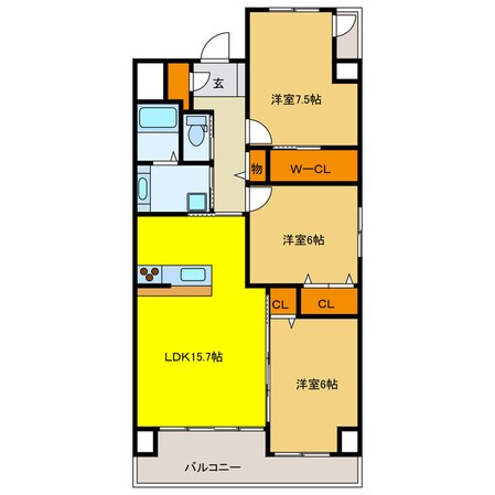 リバーズマンション長住の物件間取画像